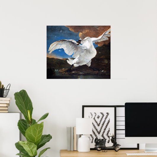 Het bedreigde zwaan schilderij van Jan Asselijn Poster (Thuiskantoor)