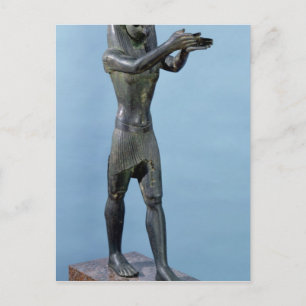 Het beeld van de Gods Horus die een Drink maakt Briefkaart