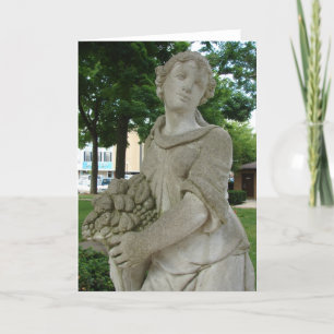 Het beeld van een dame in het park kaart