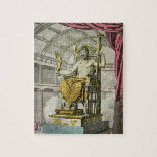 Het beeld van Jupiter in een tempel, uit 'Costumi Legpuzzel