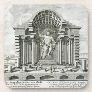 Het beeld van Olympian Zeus, gemaakt door Phidias Drankjes Onderzetter