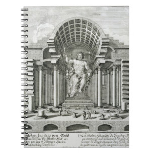 Het beeld van Olympian Zeus, gemaakt door Phidias Notitieboek