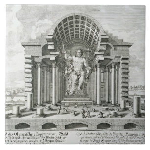 Het beeld van Olympian Zeus, gemaakt door Phidias  Tegeltje