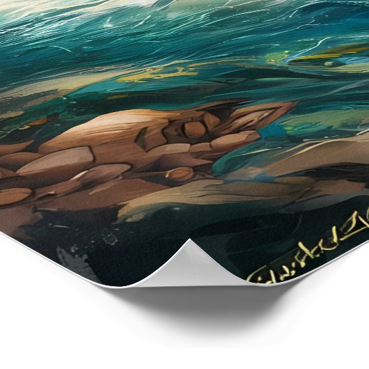 Het Beer met de goudvis Poster (Hoek)