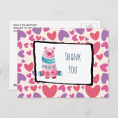 Het Beer van de Waterverf van de klap op een Hart  Briefkaart (Voorkant / Achterkant)