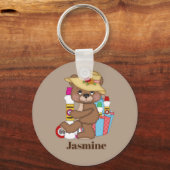 Het beer van het Jargon van Cute voegt naamsleutel Sleutelhanger (Voorkant)