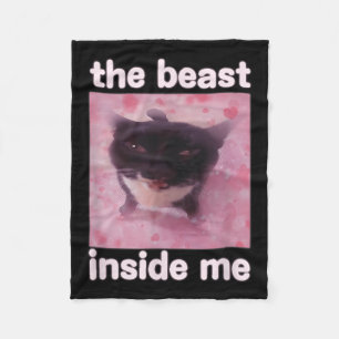 Het Beest In Me Funny Cat Meme Cadeau Voor Mannen Fleece Deken