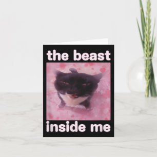Het Beest In Me Funny Cat Meme Cadeau Voor Mannen  Kaart