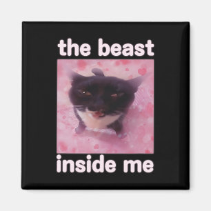 Het Beest In Me Funny Cat Meme Cadeau Voor Mannen Magneet