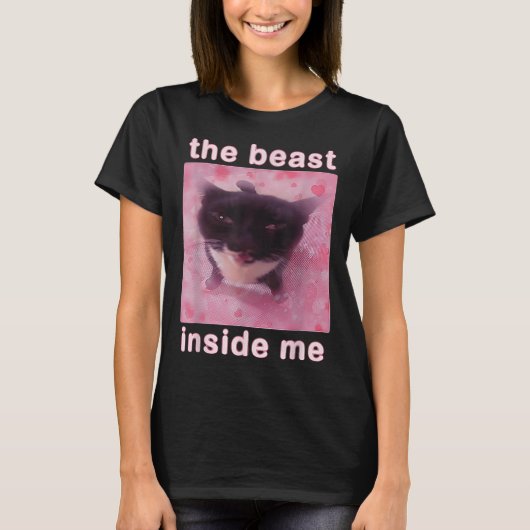 Het Beest In Me Funny Cat Meme Sarcastisch InApp T-shirt (Voorkant)