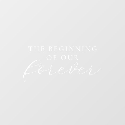 Het begin van Forever Elegant Script Wedding Raamsticker (Vel)