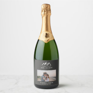 het begin van ons avontuur behalve de datum sparkling wijnetiket