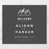 het begin van onze avontuurbruiloft sparkling wijnetiket (Enkel label)