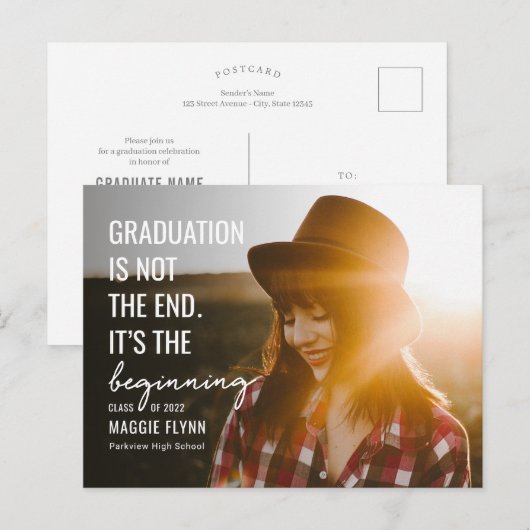 Het beginbewerkbare Afstuderen Briefkaart (Voorkant / Achterkant)