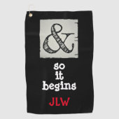 Het begint met het Ampersand Symbool Humoureus Golfhanddoek (Voorkant)