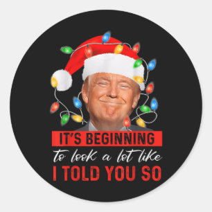 Het begint te lijken op een grappige Trump Xmas Ronde Sticker