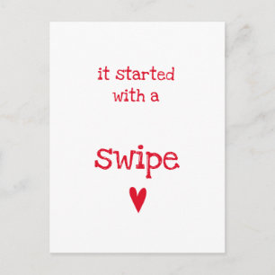Het begon met een swipe - grappige Valentijnsdag Briefkaart