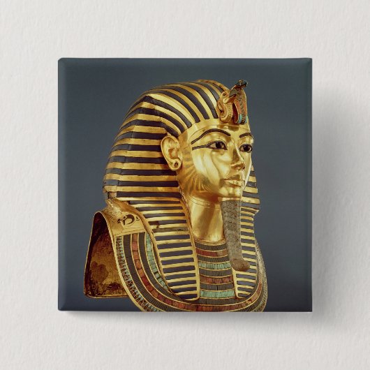 Het begrafenismasker van Tutankhamun Vierkante Button 5,1 Cm (Voorkant)