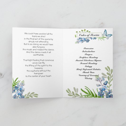 Het BegrafenisProgramma van de Bloemen en van de Programma (Binnen)