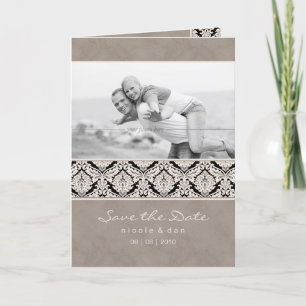 Het Beige Damast van het Wenskaart van de