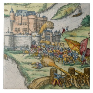 Het beleg van Louvain en het Heroïsme van Harman  Tegeltje