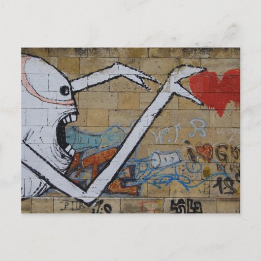 Het bereiken van een hart briefkaart (Voorkant)