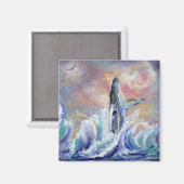 Het bereiken van Hawaiian Humpback Whale Magnet Magneet (Voorkant / Achterkant)