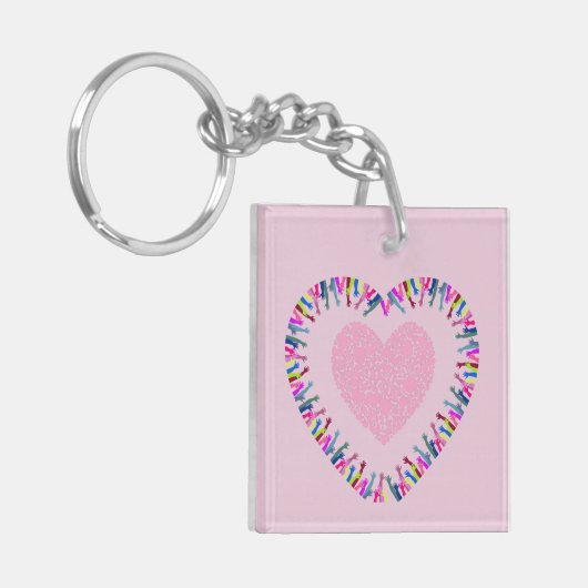 Het bereiken van liefde sleutelhanger (Voorkant Links)