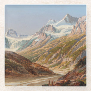 Het berglandschap van Silvretta - Ignaz Dorn Glazen Onderzetter