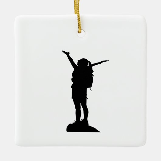 Het bergmeisje silhouette keramisch ornament (Voorkant)