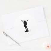 Het bergmeisje silhouette ronde sticker (Envelop)