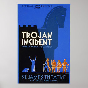 Het bericht van de Trojaanse Incident Vintage Poster