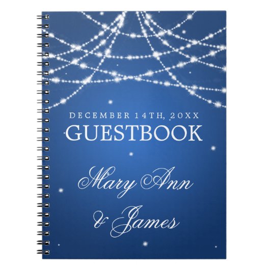 Het Berichten Gestbook Sparking String Blue Notitieboek (Voorkant)