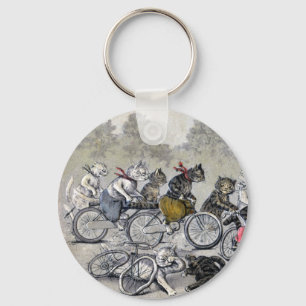 Het Berijden van de fiets Katten Sleutelhanger