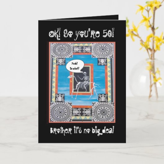 Het Berijden van het Skelet van de Verjaardag van Kaart (Gele Bloem)