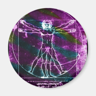 Het beroemde Man DaVinci in Circle Drawing, gekleu Magneet