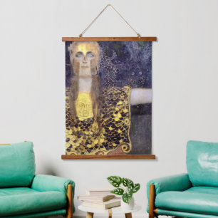 Het beroemde schilderij van Gustav Klimt's Pallas Hangend Wandkleed