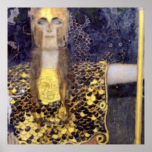 Het beroemde schilderij van Gustav Klimt's Pallas  Poster (Voorkant)