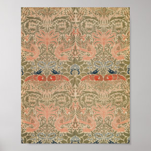 Het beroemde vogelpatroon van William morris Poster