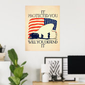 Het beschermde je ~  Wereldoorlog 1. Poster (Thuiskantoor)