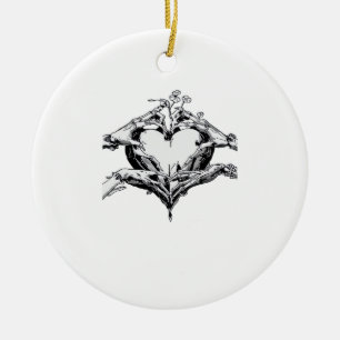 Het beschermen van een hart - Skeleton Hand Heart Keramisch Ornament