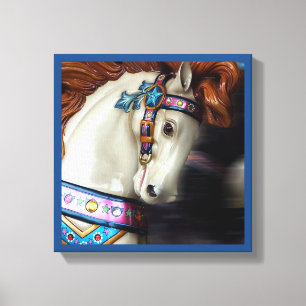 Het beschilderde Paard Merry-go-round pretpark 7 Canvas Afdruk