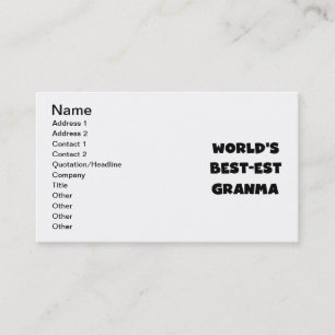 Het best-est-Beste Zwart-witte Granma van de Visitekaartje