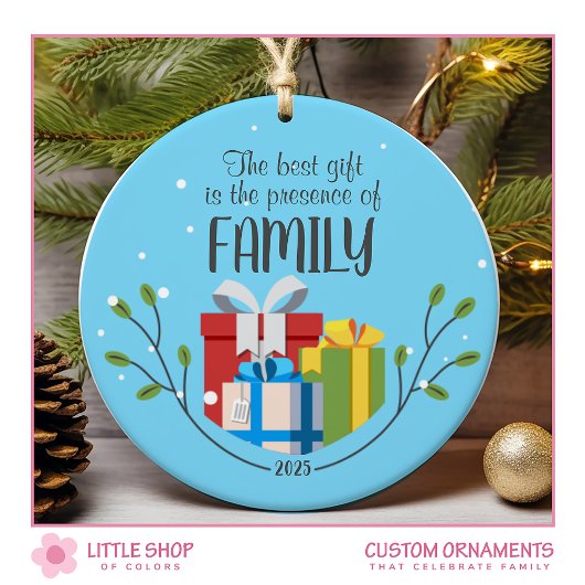 Het beste geschenk is familie Gepersonaliseerd Fot Keramisch Ornament