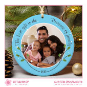 Het beste geschenk is familie Gepersonaliseerd Fot Keramisch Ornament