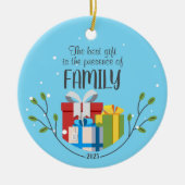 Het beste geschenk is familie Gepersonaliseerd Fot Keramisch Ornament (Voorkant)