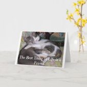 Het beste in het leven is een vriend. kaart (Gele Bloem)