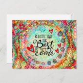 'Het beste is nog niet te komen' Briefkaart voor i (Voorkant / Achterkant)