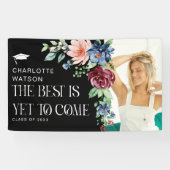 Het beste is nog te komen Floral Afstuderen Spandoek (Horizontaal)