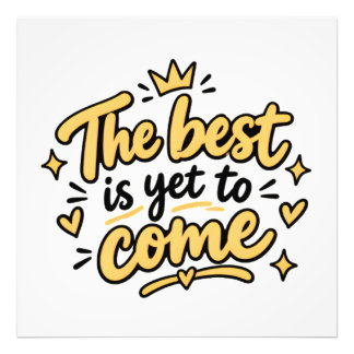 Het Beste Komt Nog Cute Gele Typografie Foto Afdruk